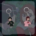 Momo and Okarun Keychain