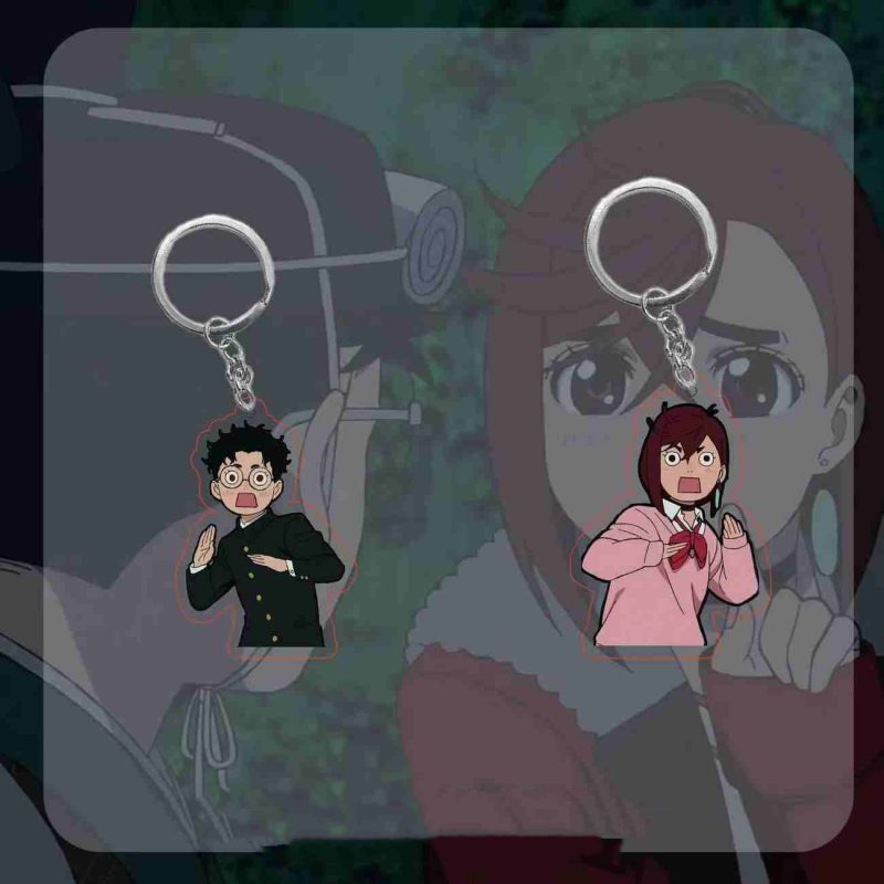 Momo and Okarun Keychain